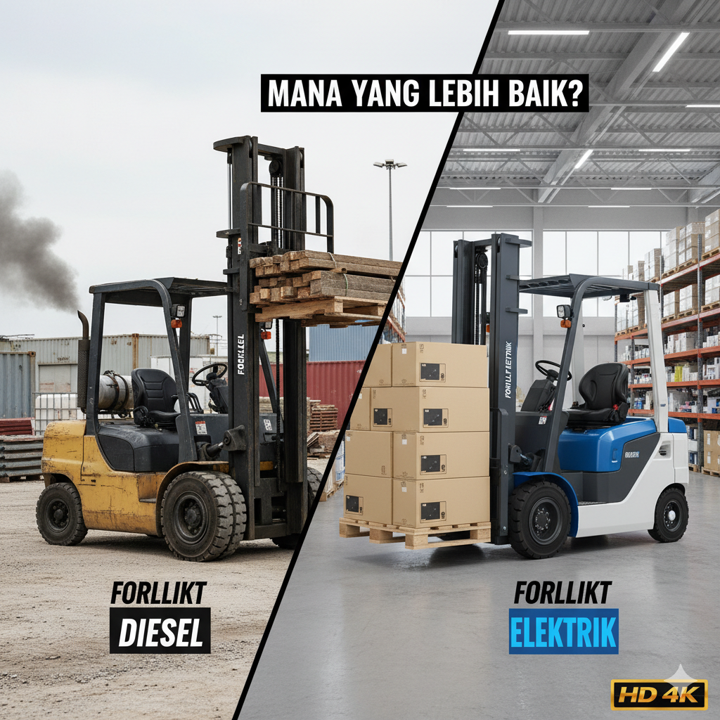 perbedaan forklfit diesel dan elektrik